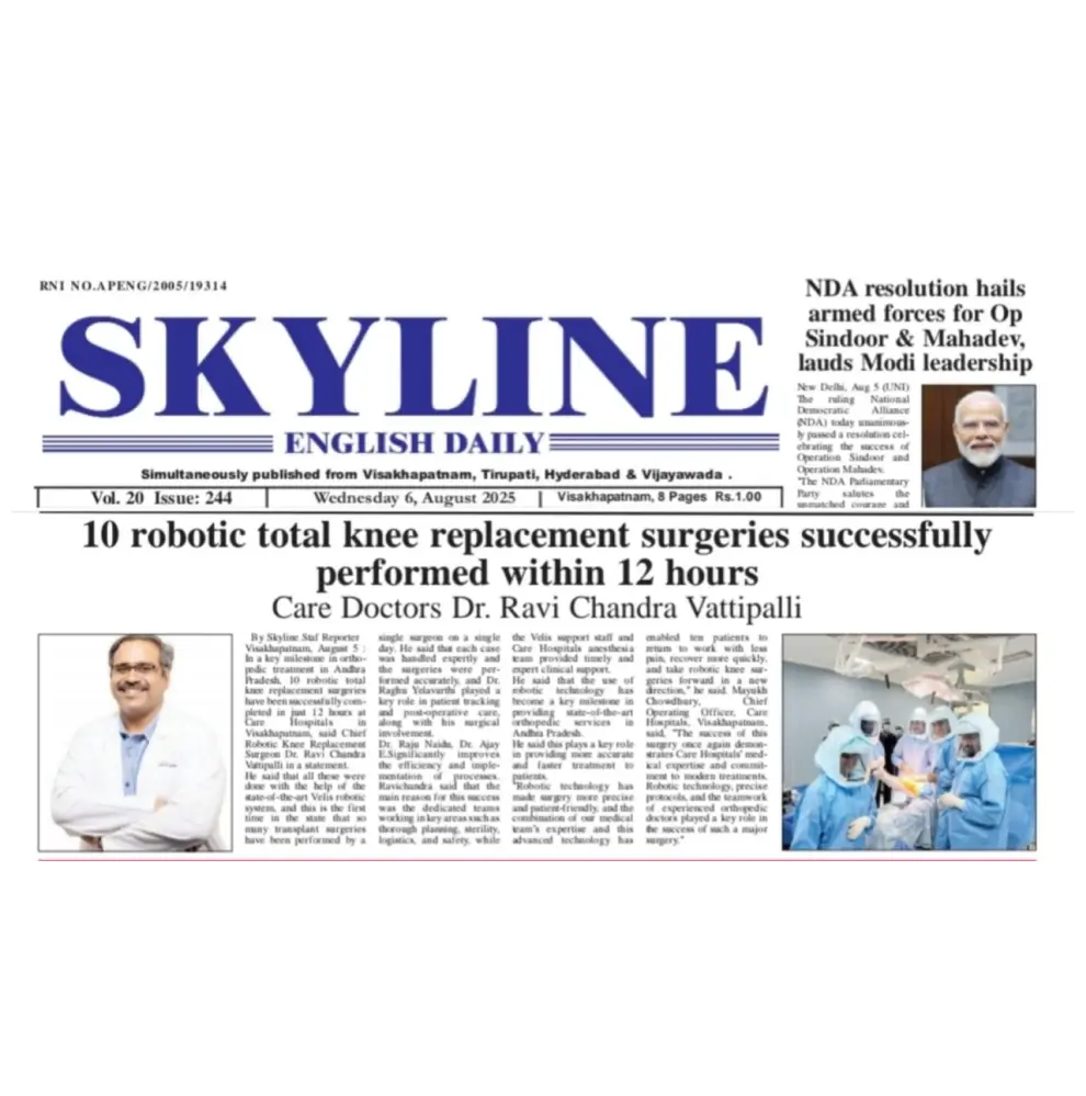 10 Robotic Total Knee Replacement Surgeries Successfully Performed within 12 Hours News Coverage in Skyline