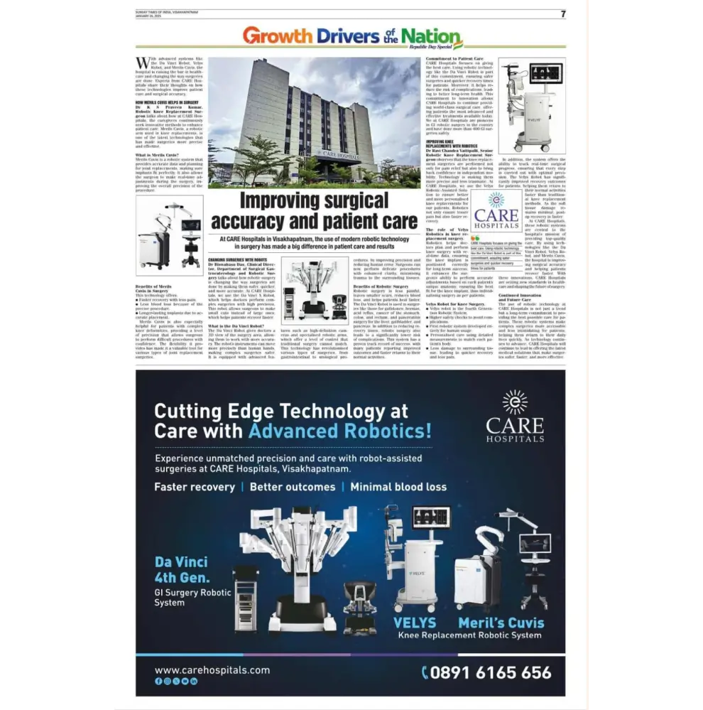 Advertorial on Improving Surgical Accuracy and Patient Care in Times of India by CARE Hospitals Visakhapatnam 