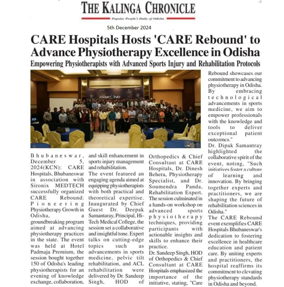 CARE Hospitals Bhuneshwar Hosts Event on Physiotheraphy Kalinga Chronicle 