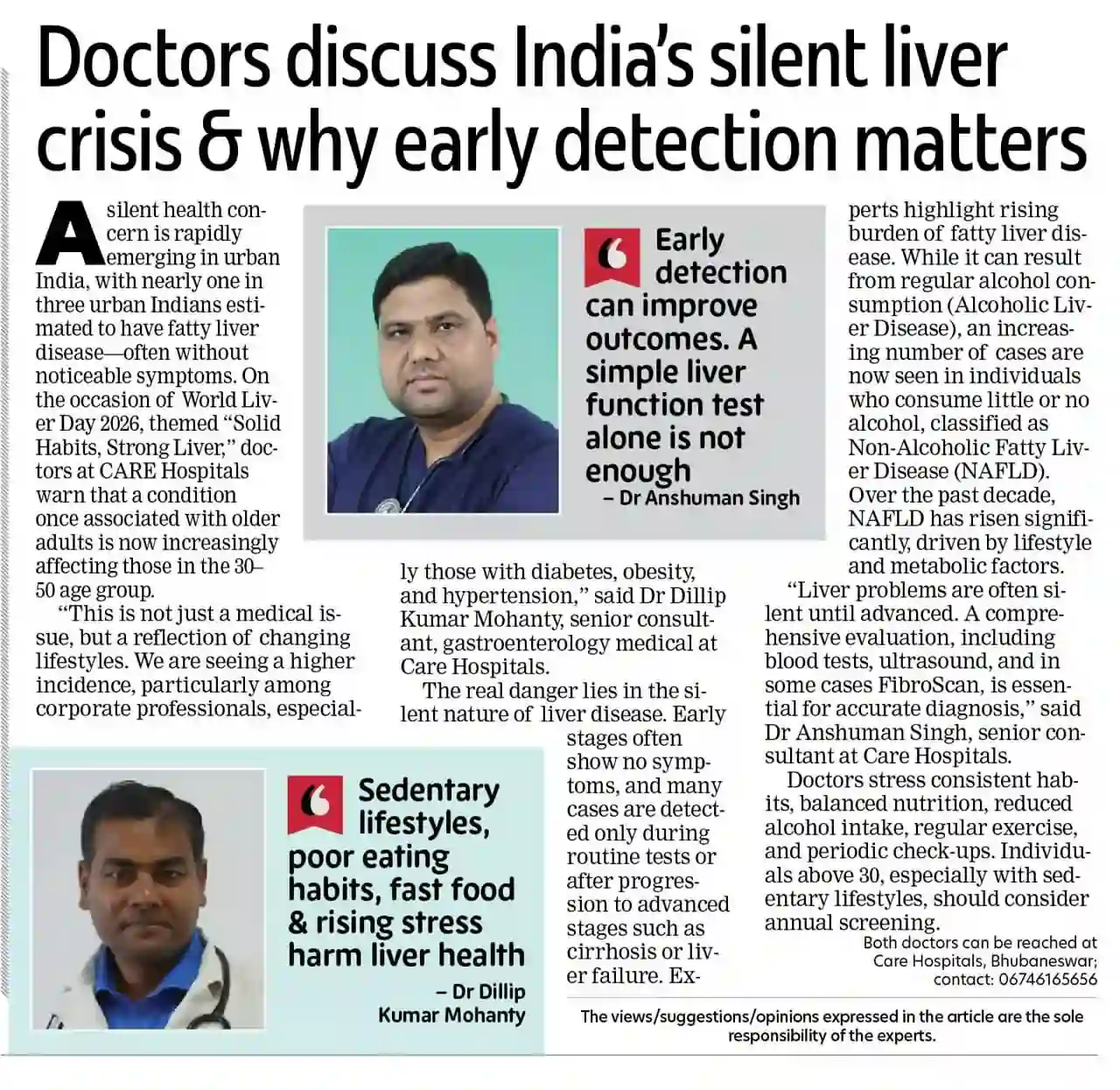 Doctors Discuss India's Silent Liver Crisis News Coverage in Bhubaneswar Times