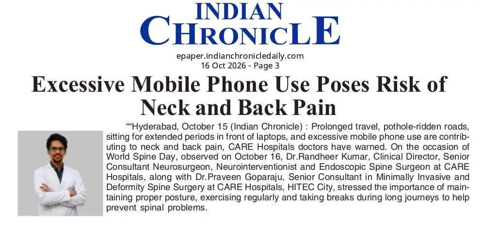 Excessive Mobile Phone Use Poses Risk of Neck and Back Pain News Coverage in Indian Chronicle