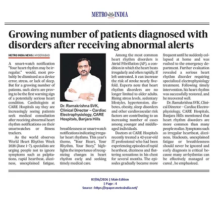 Growing Number of Patients Diagnosed with Disorders After Receiving Abnormal Alerts News Coverage in Metro India