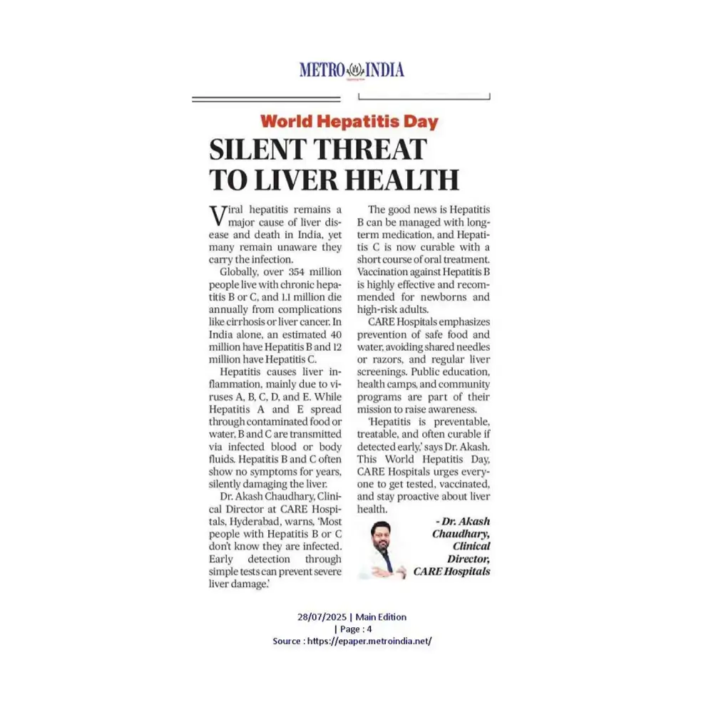 Silent Threat to Liver Health News Coverage in Metro India